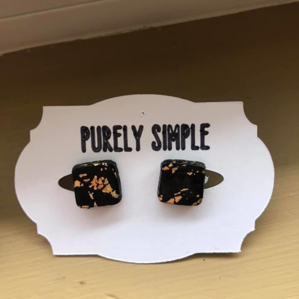 Handmade clay stud earrings
